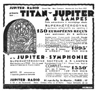 Jupiter-Symphonie ; Jupiter-Radio - voir (ID = 1834948) Radio