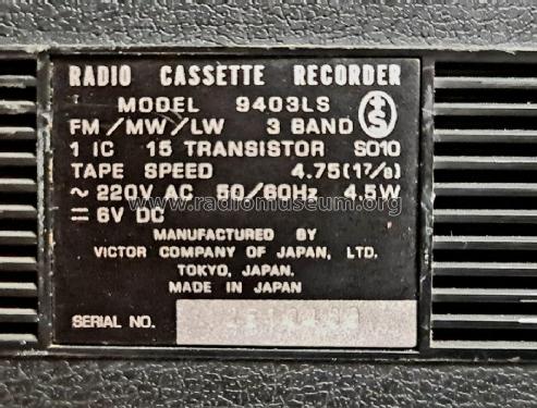 9403-LS; JVC - Victor Company (ID = 3100654) Radio