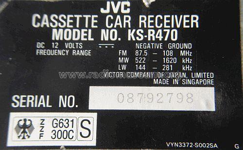 Cassette Car Receiver KS-R470; JVC - Victor Company (ID = 1810832) Autoradio