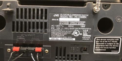 CD Portable Component System PC-X560BK ; JVC - Victor Company (ID = 2990117) Radio