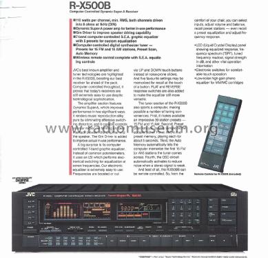 Computer Controlled Stereo Receiver R-X500B; JVC - Victor Company (ID = 2832796) Radio