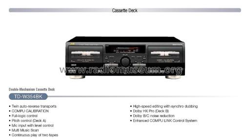 Double Cassette Deck TD-W354BK; JVC - Victor Company (ID = 2853625) R-Player