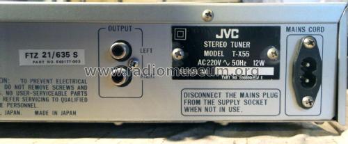 FM/AM Computer Controlled Stereo Tuner T-X55; JVC - Victor Company (ID = 1777407) Radio