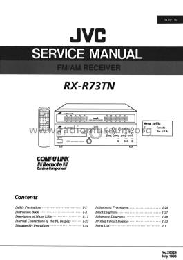 FM/AM Receiver RX-R73TN; JVC - Victor Company (ID = 1958274) Radio