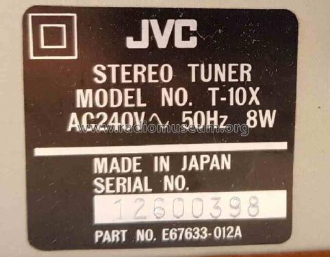 FM/AM Stereo Tuner T-10X; JVC - Victor Company (ID = 2623072) Radio