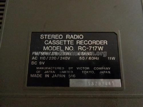 Nivico Stereo Radio Cassette RC-717W; JVC - Victor Company (ID = 1871908) Radio
