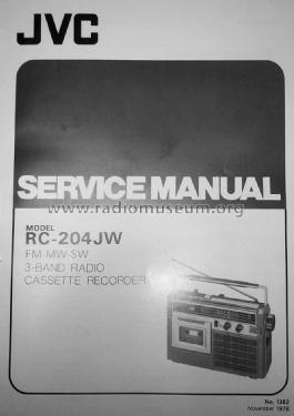 3 Band Radio Cassette Recorder RC-204JW; JVC - Victor Company (ID = 1718800) Radio