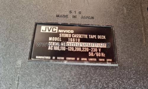 Stereo Cassette Tape Deck 1661U ; JVC - Victor Company (ID = 2963546) R-Player