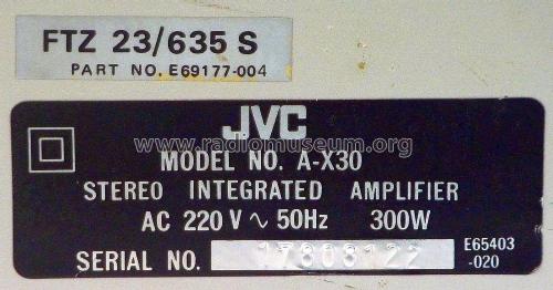 Stereo Integrated Amplifier A-X30; JVC - Victor Company (ID = 2365806) Ampl/Mixer