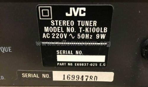 FM/MW/LW Stereo Tuner T-K100LB; JVC - Victor Company (ID = 2622924) Radio