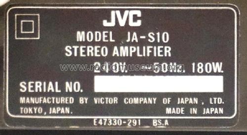 Stereo Integrated Amplifier JA-S10; JVC - Victor Company (ID = 3095940) Ampl/Mixer