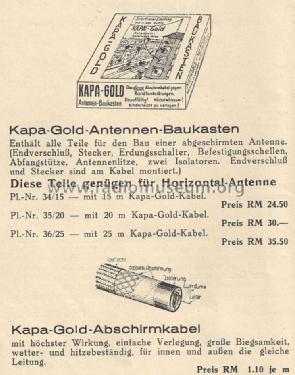 Antennen-Baukasten Kapa-Gold; Kabelwerk Vacha AG; (ID = 1341821) Antena