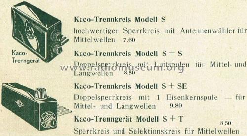 Trenngerät für Volksempfänger VE301 S+S Dopelwellensperrkreis ; Kaco, Kupfer-Asbest- (ID = 2371045) Diverses