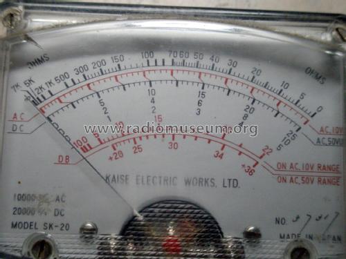 Volt-Ohm-Milliammeter SK-20; Kaise Electric Works (ID = 2371660) Equipment