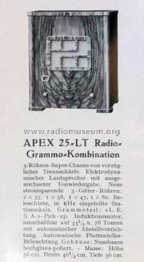 Apex 25-LT Radio-Grammo-Kombination ; Kaiser & Co. SA; (ID = 2601698) Radio