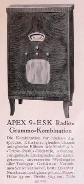 Apex 9-ESK Radio-Grammo-Kombination ; Kaiser & Co. SA; (ID = 2602018) Radio