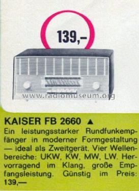 FB 2660; Kaiser KG, W. bzw. (ID = 1755792) Radio