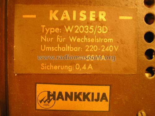 W2035/3D; Kaiser KG, W. bzw. (ID = 1366660) Radio