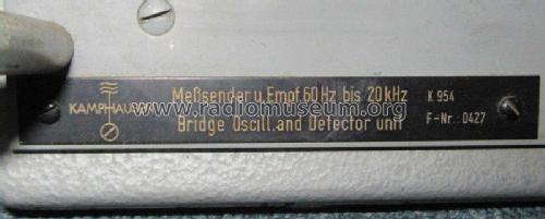 Meßsender und Empfänger - Bridge Oscill. and Detector Unit K 954; Kamphausen GmbH, Dr. (ID = 2849058) Equipment