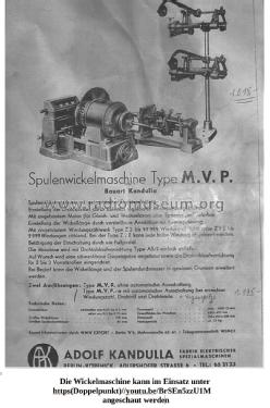 Spulenwickelmaschine MVP; Kandulla KG, Adolf; (ID = 2713535) Equipment