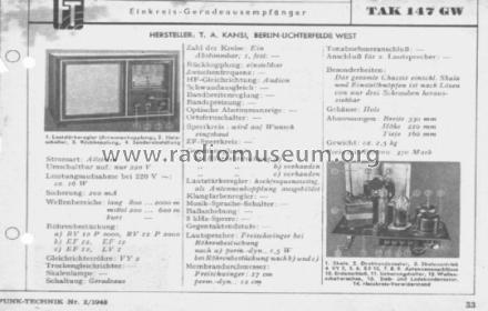 147GW ; Kansi, T.A.; Berlin- (ID = 344415) Radio