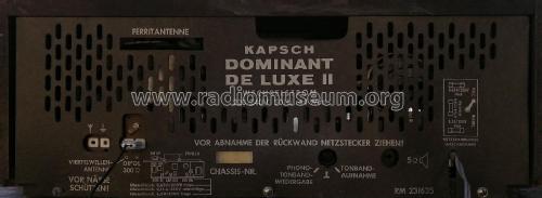 Dominant de Luxe II ; Kapsch & Söhne KS, (ID = 3123431) Radio