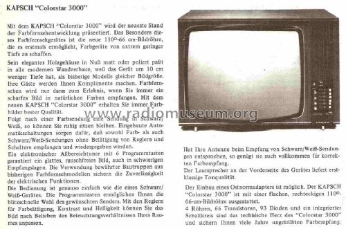 Colorstar 3000; Kapsch & Söhne KS, (ID = 763236) Television