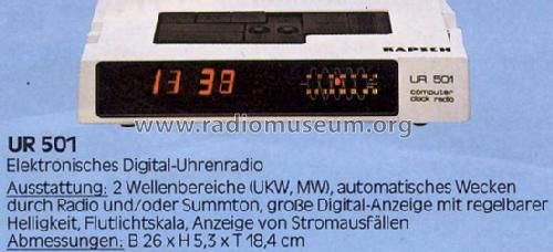 Elektronisches Digital-Uhrenradio UR-501; Kapsch & Söhne KS, (ID = 849246) Radio