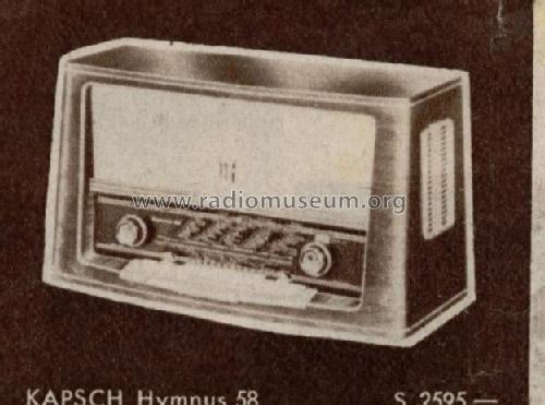 Hymnus 58 Wechselstrom; Kapsch & Söhne KS, (ID = 123991) Radio