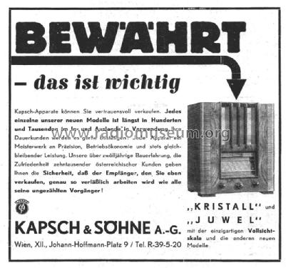 Juwel W ; Kapsch & Söhne KS, (ID = 1526923) Radio