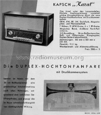 Karat Wechselstrom ; Kapsch & Söhne KS, (ID = 444315) Radio