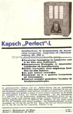 Perfect-L 10071; Kapsch & Söhne KS, (ID = 846758) Radio