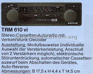 Stereo-Cassetten-Autoradio TRM-610 vi; Kapsch & Söhne KS, (ID = 849277) Car Radio