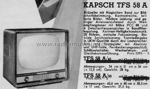 TFS58A/43; Kapsch & Söhne KS, (ID = 443553) Television