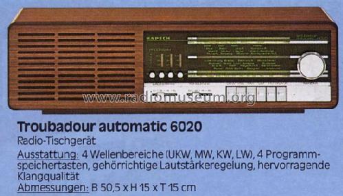 Troubadour Automatic 6020; Kapsch & Söhne KS, (ID = 849249) Radio