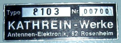 Dämpfungs-Wähler 8103; Kathrein; Rosenheim (ID = 1188077) Equipment