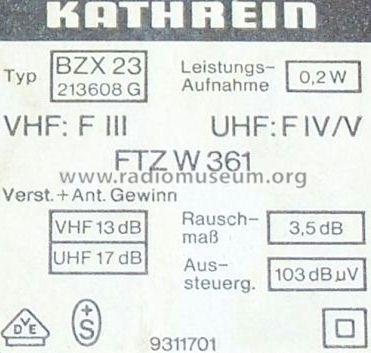 Fernseh-Zimmerantenne BZX 23 - 213608G; Kathrein; Rosenheim (ID = 519894) Antenna