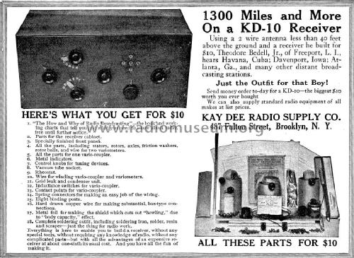 Kay Dee Receiver KD-10; Kay Dee Radio Supply (ID = 1101861) Kit