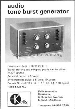 Tone Burst Generator ; Kelly Acoustics Ltd. (ID = 3022537) Equipment