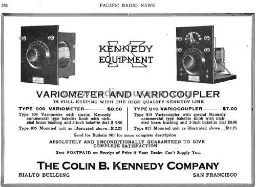 Mounted Variocoupler Type 919; Kennedy Co., Colin B (ID = 1385006) Radio part
