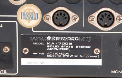 Solid State Stereo Amplifier KA-7002; Kenwood, Trio- (ID = 3077521) Ampl/Mixer