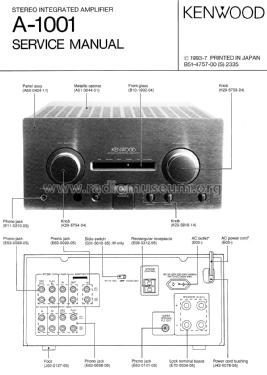 Stereo Amplifier A-1001 Ampl/Mixer Kenwood, Trio-Kenwood Inc