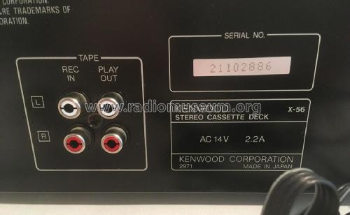 Stereo Double Auto Reverse Cassette Deck X-56; Kenwood, Trio- (ID = 2853302) R-Player