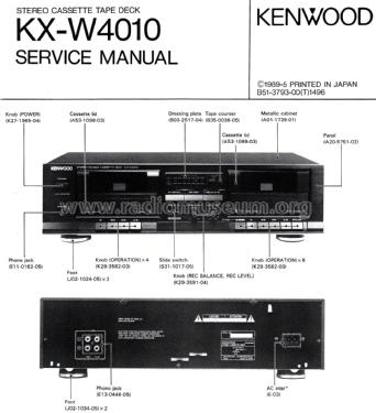Stereo Double Cassette Deck KX-W4010; Kenwood, Trio- (ID = 2691316) Enrég.-R