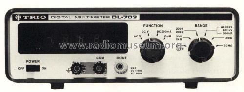 Trio Digital Multimeter DL-703; Kenwood, Trio- (ID = 2882343) Equipment