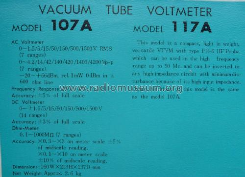 VTVM 117A; Kikusui Denpa, later (ID = 2997701) Equipment