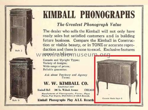 Phonograph Console Model Style S; Kimball, W. W., Co.; (ID = 2906284) TalkingM