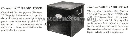 Electron 'AB' Radio Powr ; King Manufacturing (ID = 1796843) Power-S