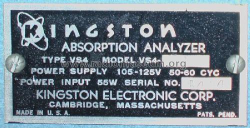 Absorption Analyzer VS4-C1; Kingston Electronic (ID = 1306896) Equipment