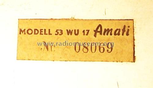 Amati 53WU17; Kiraco Welt-Radio (ID = 1694843) Radio